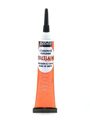 Pebeo Porcelaine 150 China Paint Outliners Coral Red 20 Ml [Pack Of 3]