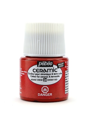Pebeo Ceramic Air Dry China Paint Cherry Red 45 Ml [Pack Of 3]