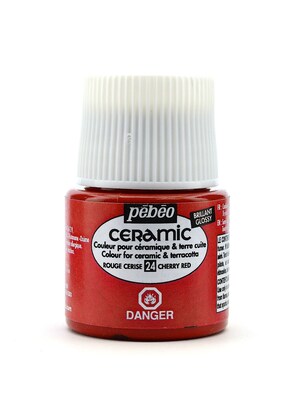 Pebeo Ceramic Air Dry China Paint Cherry Red 45 Ml [Pack Of 3]