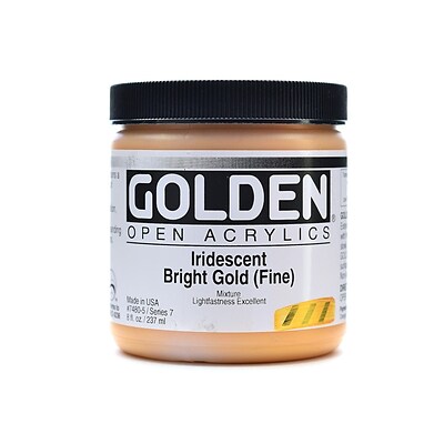 Golden Open Acrylic Colors Iridescent Gold (Fine) 8 Oz. Jar (59784)