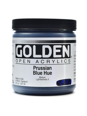 Golden Open Acrylic Colors, Prussian Blue Hue, 8Oz Jar (59865)