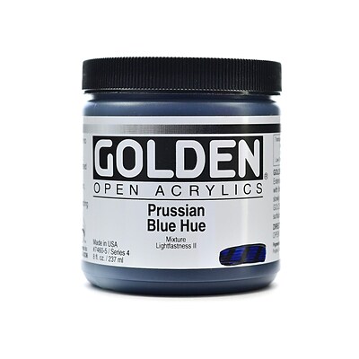 Golden Open Acrylic Colors, Prussian Blue Hue, 8Oz Jar (59865)