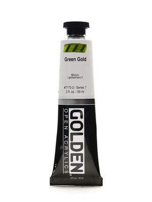 Golden Open Acrylic Colors, Green Gold, 2Oz Tube (93606)