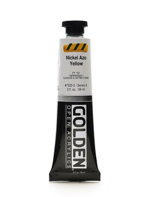 Golden Open Acrylic Colors, Nickel Azo Yellow, 2Oz Tube (93611)