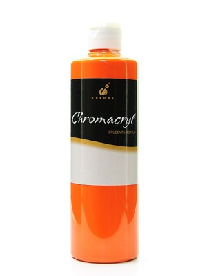 Chroma Inc. Chromacryl Orange Vermilion Students' Acrylic Paint, 500ml, 2/Pk