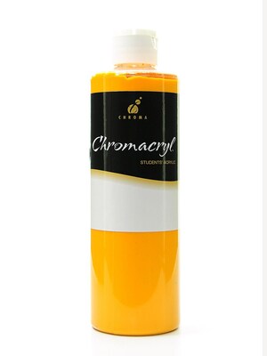 Chroma Inc. Chromacryl Students Acrylic Paints, Warm Yellow, 500Ml, 2/Pack (79049-Pk2)