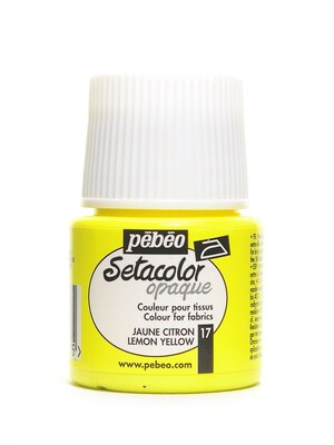 Pebeo Setacolor Opaque Fabric Paint Lemon Yellow 45 Ml [Pack Of 3]