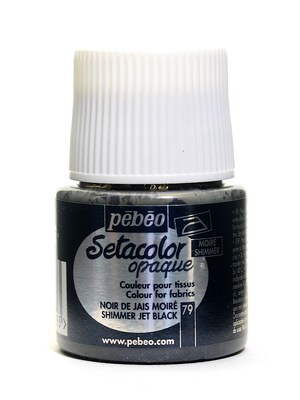 Pebeo Setacolor Opaque Fabric Paint Shimmer Jet Black 45 Ml [Pack Of 3]