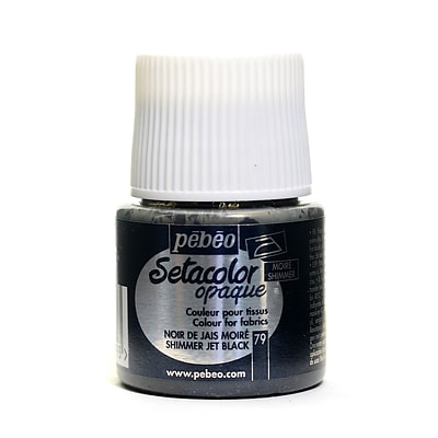 Pebeo Setacolor Opaque Fabric Paint Shimmer Jet Black 45 Ml [Pack Of 3]