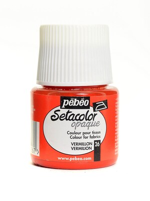 Pebeo Setacolor Opaque Fabric Paint Vermilion 45 Ml [Pack Of 3]