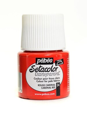 Pebeo Setacolor Transparent Fabric Paint Cardinal Red 45 Ml [Pack Of 3]