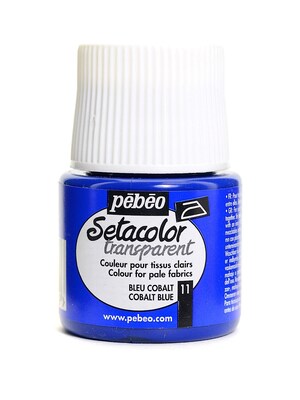 Pebeo Setacolor Transparent Fabric Paint Cobalt Blue 45 Ml [Pack Of 3]