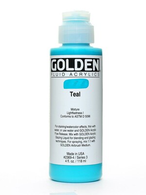 Golden 59532 Fluid Acrylics, Teal, 4Oz