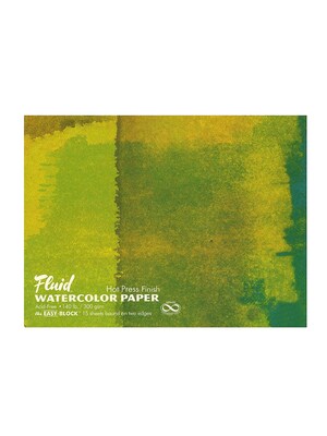 Global Art Fluid Hot Press Watercolor Paper, Block 16 X 20, 15 Sheets (5315)