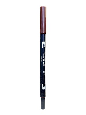 Tombow Dual End Brush Pen Brown [Pack Of 12]
