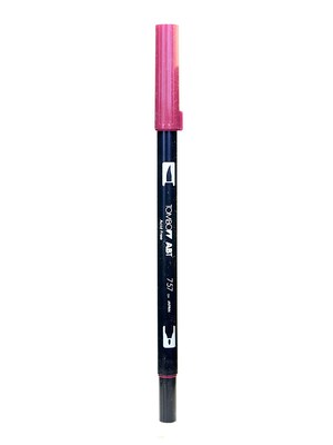 Tombow Dual End Brush Pen Port Red, 12/Pk