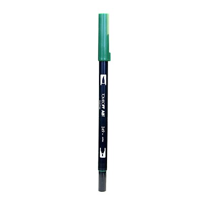 Tombow Dual End Brush Pen Hunter Green, 12/Pk