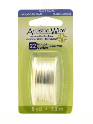 Artistic Wire Dispenser Packs Tarnish Resistant Silver Plate 22 Gauge 8 Yd. [Pack Of 3]