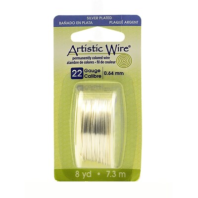 Artistic Wire Dispenser Packs Tarnish Resistant Silver Plate 22 Gauge 8 Yd. [Pack Of 3]