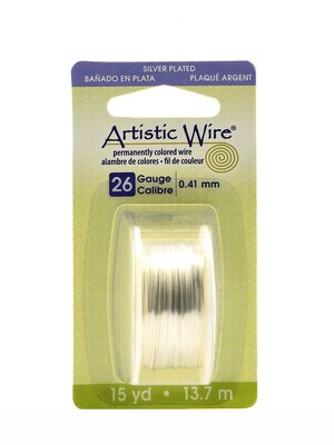 Artistic Wire Dispenser Packs Tarnish Resistant Silver Plate 26 Gauge 15 Yd. [Pack Of 3]