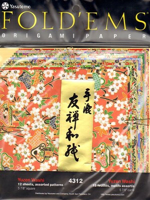 Yasutomo FoldEms Origami Paper Yuzen: 8 Patterns, 5 7/8, 2/Pack (6574-Pk2)