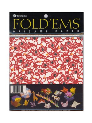 Yasutomo FoldEms Origami Paper Yuzen: 8 Patterns 5 7/8 In. Pack Of 24 [Pack Of 4]