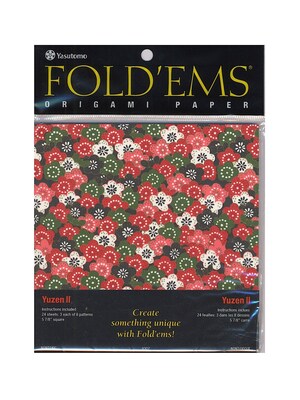 Yasutomo FoldEms Origami Paper Yuzen Ii: 8 Patterns 5 7/8 In. Pack Of 24 [Pack Of 3]