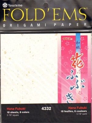 Yasutomo FoldEms Origami Paper Hana Fubuki: 6 Colors 5 7/8 In. Pack Of 18 [Pack Of 2]