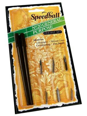 Speedball General Purpose Pen Set two penholders and six pens [Pack of 2]