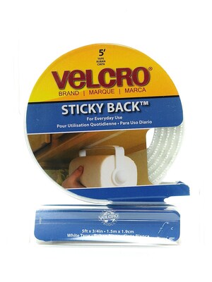 VELCRO® Closure Easy To Use Dispenser Packs White [Pack Of 2]
