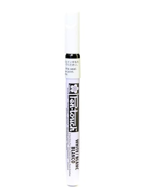 Sakura Pen-Touch Marker, 0.7Mm, Extra Fine, White, 4/Pack (61307-Pk4)