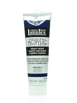 Liquitex Heavy Body Professional Artist Acrylic Colors, Phthalo Blue (Green Shade), 4.65Oz (46166)