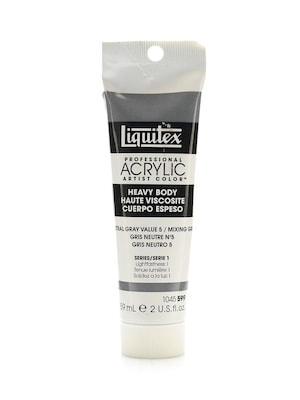 Liquitex Heavy Body Professional Artist Acrylic Colors Neutral Gray Value 5 2 Oz. [Pack Of 3]