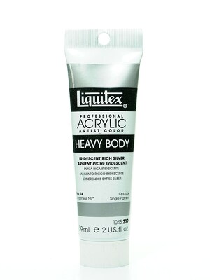 Liquitex Heavy Body Professional Artist Acrylic Colors Iridescent Rich Silver 2 Oz.