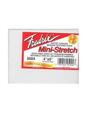 Fredrix Red Label Stretched Cotton Canvas 4 In. X 5 In. Each [Pack Of 4]