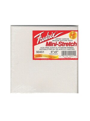 Fredrix Red Label Stretched Cotton Canvas 6 In. X 6 In. Each [Pack Of 4]
