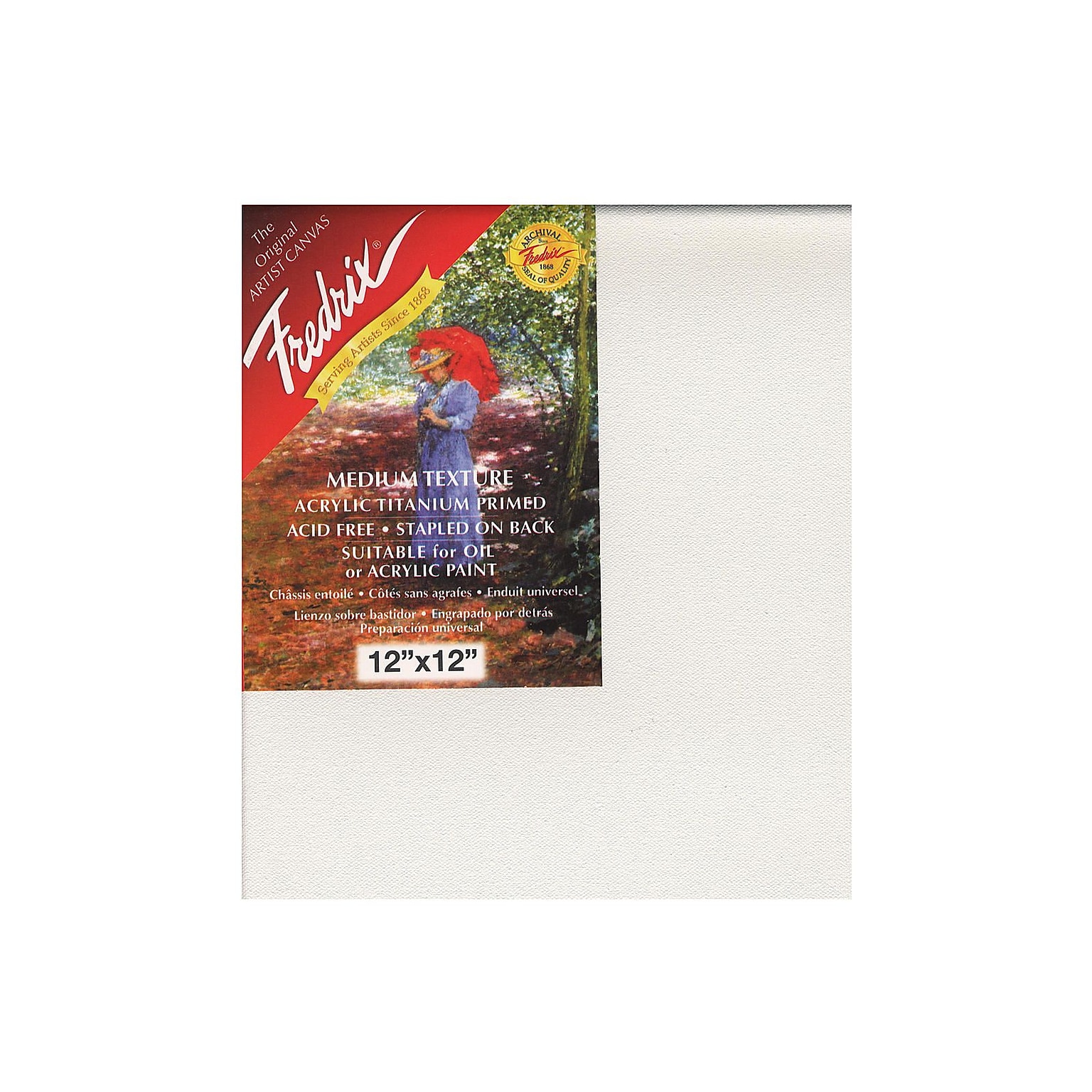 Fredrix Red Label Stretched Cotton Canvas 12 In. X 12 In. Each [Pack Of 2]