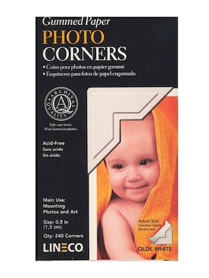 Lineco 64788-Pk2 Old White Infinity Paper Photo Corners Pack Of 252, 2/Pack