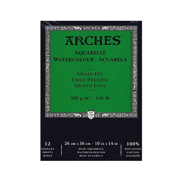 Arches Watercolor Pad 10 In. X 14 In. Cold Pressed 140 Lb.