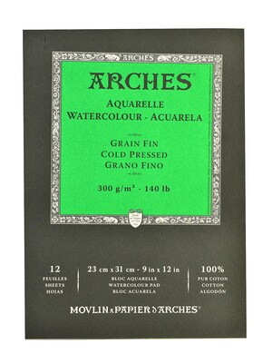 Arches Watercolor Pad 9 In. X 12 In. Cold Pressed 140 Lb. [Pack Of 2]