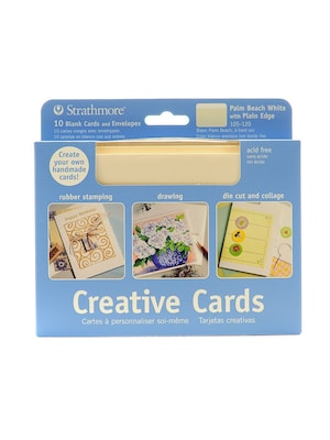 Strathmore Blank Greeting Cards With Envelopes Palm Beach White With No Deckle Pack Of 10 [2Pk]