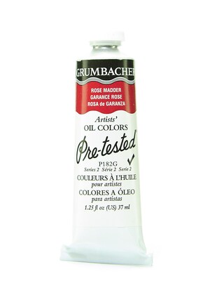 Grumbacher Pre-Tested Artists Oil Colors Rose Madder Hue P182 1.25 Oz.