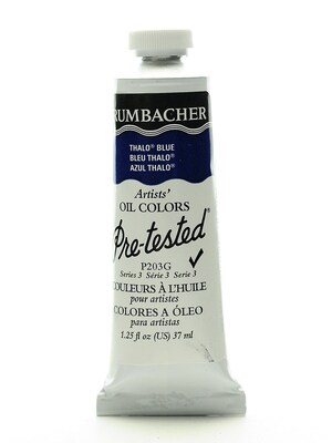 Grumbacher Pre-Tested Artists Oil Colors Thalo Blue P203 1.25 Oz.