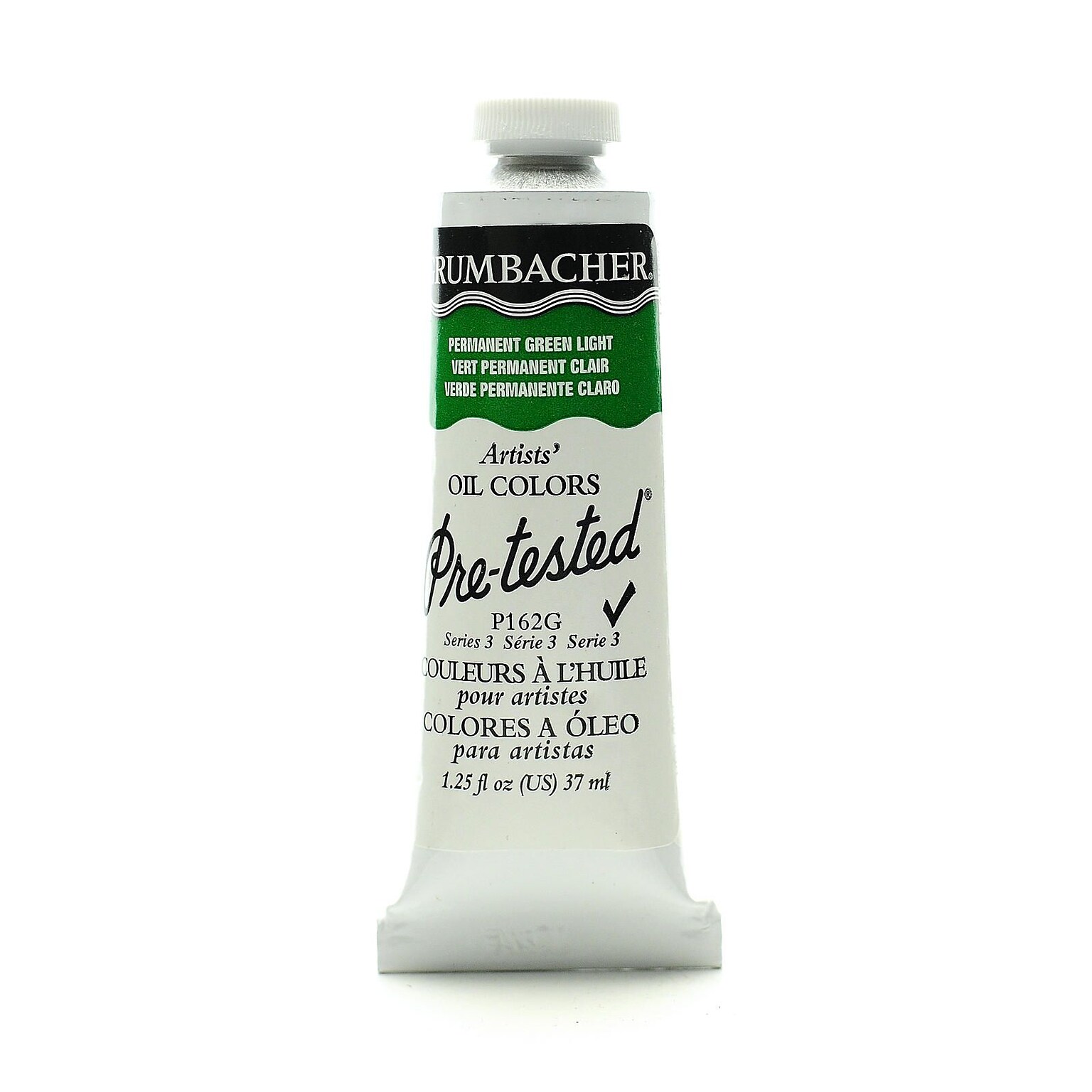 Grumbacher Pre-Tested Artists Oil Colors Permanent Green Light P162 1.25 Oz.