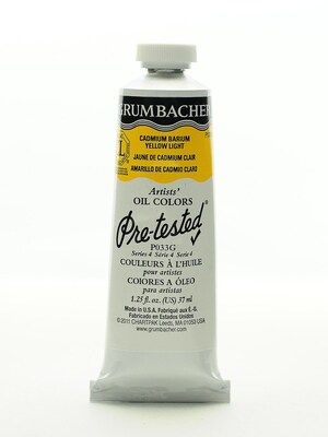 Grumbacher Pre-Tested Artists Oil Colors Cadmium Barium Yellow Light P033 1.25 Oz.