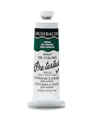 Grumbacher Pre-Tested Artists Oil Colors Viridian P232 1.25 Oz.