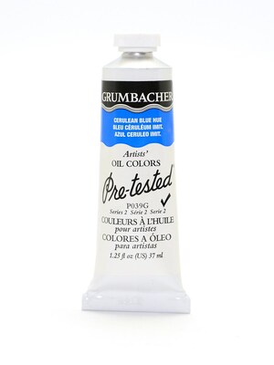 Grumbacher Pre-Tested Artists Oil Colors Cerulean Blue Hue P039 1.25 Oz.