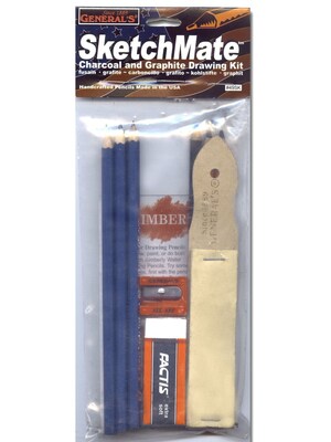 Generals SketchMate Charcoal and Graphite Drawing Kit, 3/Pack