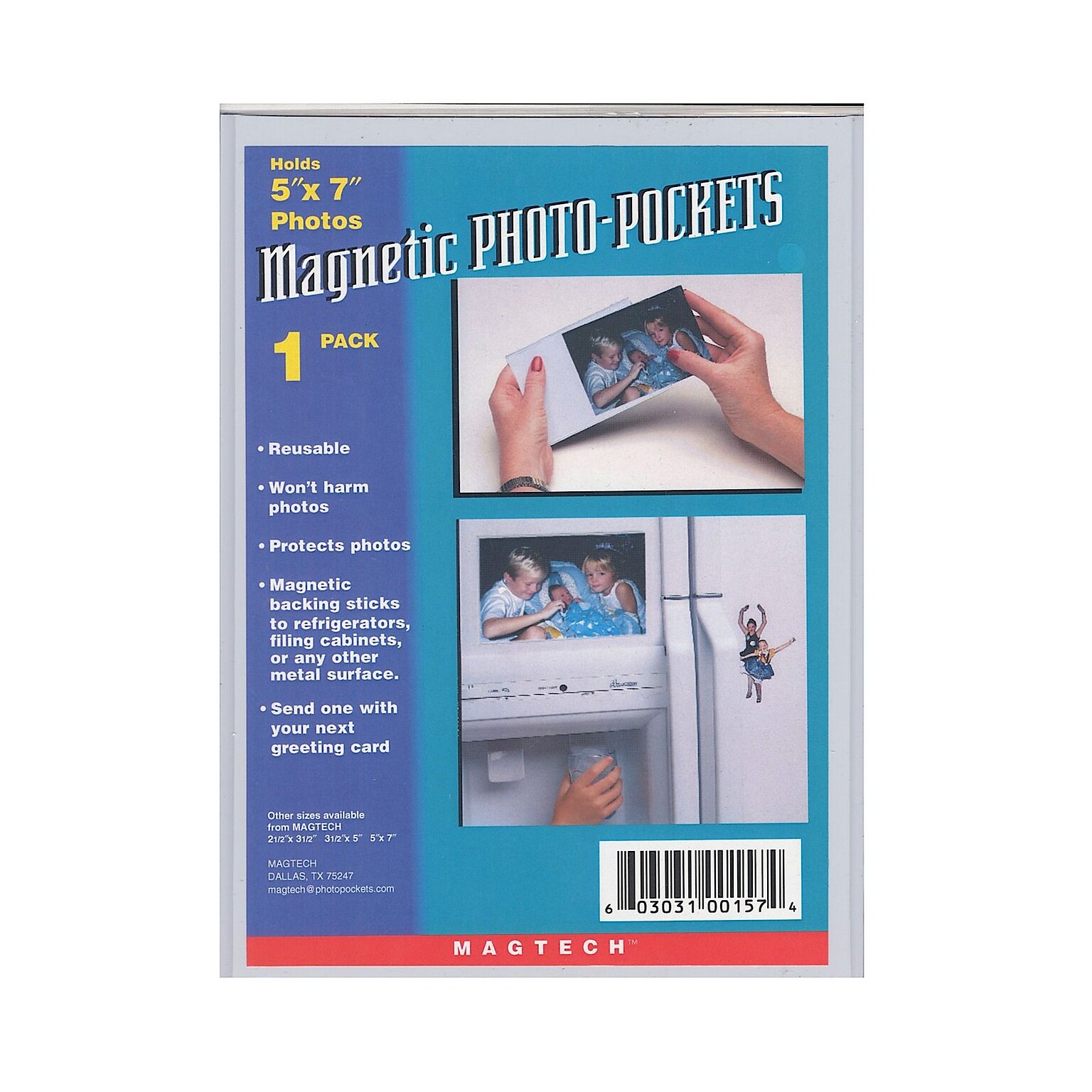Magtech Magnetic Photo Pockets, 5 X 7, 12/Pack (38050-Pk12)