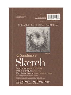 Strathmore 400 Series 5.5 x 8.5 Wire Bound Sketch Pad, 100 Sheets/Pad, 4/Pack (46476-PK4)